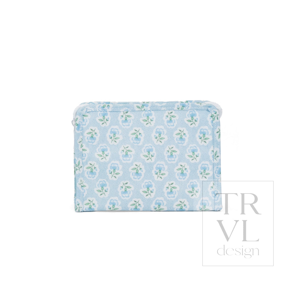 Petite Fleur Blue Medium Roadie Pouch