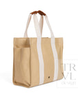 Coated Canvas Khaki Tall Tote